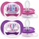 AVENT Cumlík Ultra Air Animals, 6-18m - I Love Papa, ružový/lila