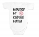 Body krátky rukáv Handry mi kupuje matka, Baby Nellys, biele, veľ. 68