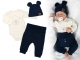 Zavinovacie body dl.rukáv, tepláčky a čiapočka Little Bear, Baby Nellys, granát, veľ. 62